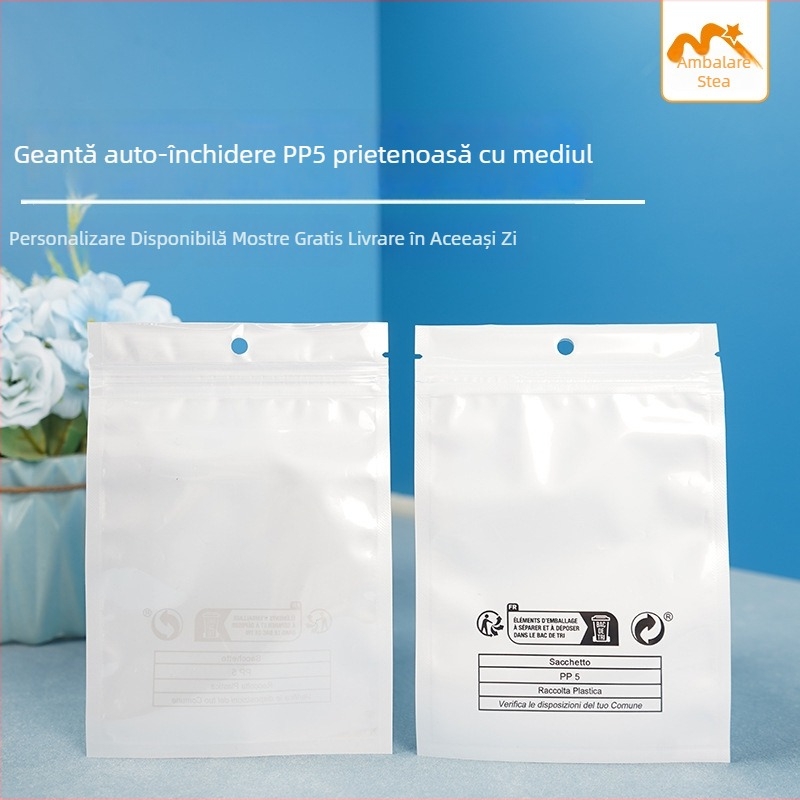 Pungă de ambalare din film CPP perlat, auto-sigilantă, anti-sufocare, pentru bijuterii și ambalarea cadourilor; Material: film CPP; Lungime sigilare: 5–20 cm