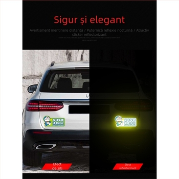 Sticker avertizor reflectorizant pentru condus noaptea — Montaj cu ventuză; Material: Autocolant; Model: Alte; Personalizare: Da; Brand: Sigh Time