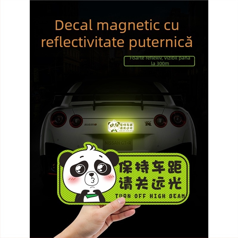 Sticker avertizor reflectorizant pentru condus noaptea — Montaj cu ventuză; Material: Autocolant; Model: Alte; Personalizare: Da; Brand: Sigh Time