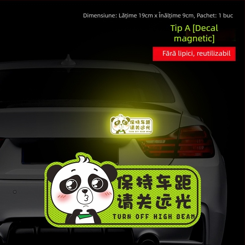 Sticker avertizor reflectorizant pentru condus noaptea — Montaj cu ventuză; Material: Autocolant; Model: Alte; Personalizare: Da; Brand: Sigh Time