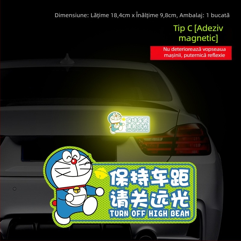 Sticker avertizor reflectorizant pentru condus noaptea — Montaj cu ventuză; Material: Autocolant; Model: Alte; Personalizare: Da; Brand: Sigh Time