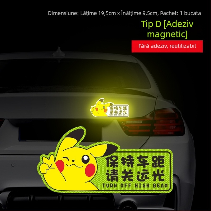 Sticker avertizor reflectorizant pentru condus noaptea — Montaj cu ventuză; Material: Autocolant; Model: Alte; Personalizare: Da; Brand: Sigh Time