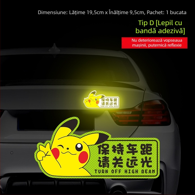 Sticker avertizor reflectorizant pentru condus noaptea — Montaj cu ventuză; Material: Autocolant; Model: Alte; Personalizare: Da; Brand: Sigh Time