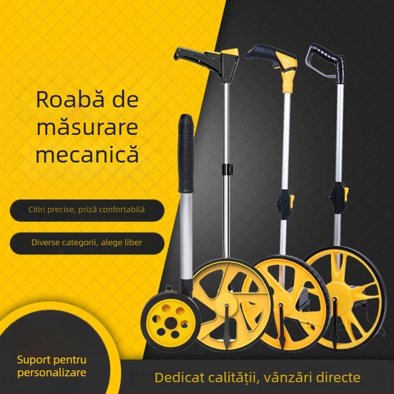 Ruletă de distanță mecanică cu afișaj digital, acționare manuală, pentru măsurători în exterior