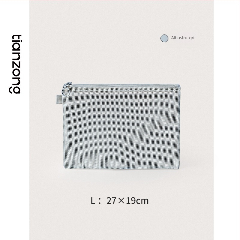 Geantă cosmetică, model Lines double zipper storage bag, pânză Oxford, multifuncțională, pentru călătorii