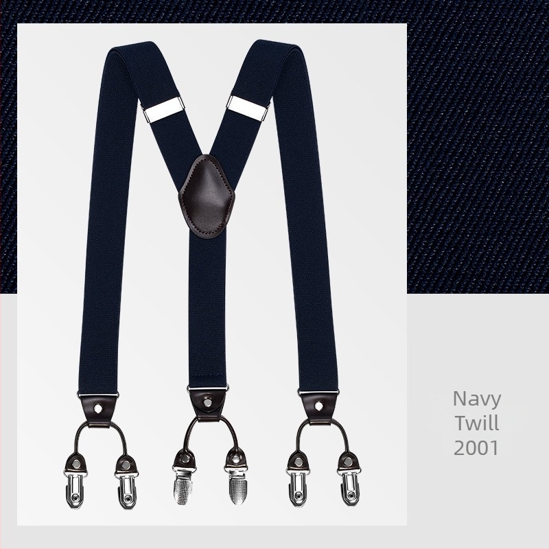 kaidvll Bretele tip Y pentru bărbați, cu 6 clipsuri, lungime reglabilă, bretele încrucișate, elastice puternice