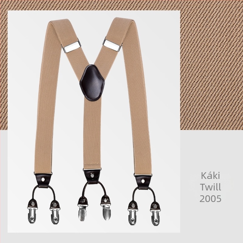 kaidvll Bretele tip Y pentru bărbați, cu 6 clipsuri, lungime reglabilă, bretele încrucișate, elastice puternice