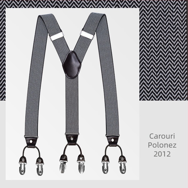 kaidvll Bretele tip Y pentru bărbați, cu 6 clipsuri, lungime reglabilă, bretele încrucișate, elastice puternice