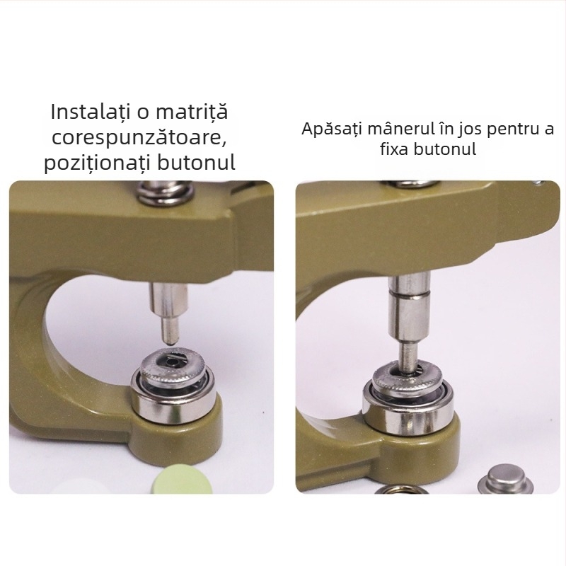 Set unelte montaj catarama metalica cu clește de presiune – pentru haine și accesorii; Material: metal; Structură: clește de presiune pentru catarame metalice; Domenii: paltoane, blugi, pălării, pantaloni, jachete de piele, genți; Marca: Xinghe