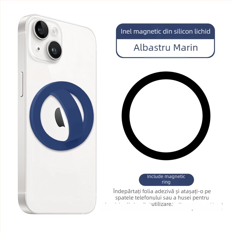 Inel magnetic pentru partea din spate a telefonului, inel din silicon lichid, suport universal anti-cădere și anti-derapare, 20 g, grosimea inelului 5 mm, personalizare disponibilă