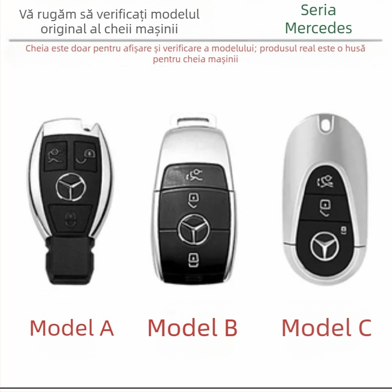 Husă de cheie Mercedes-Benz GLC cu textură Napa pentru modelele C260L, C200L, GLB, GLE350, E300L, E260