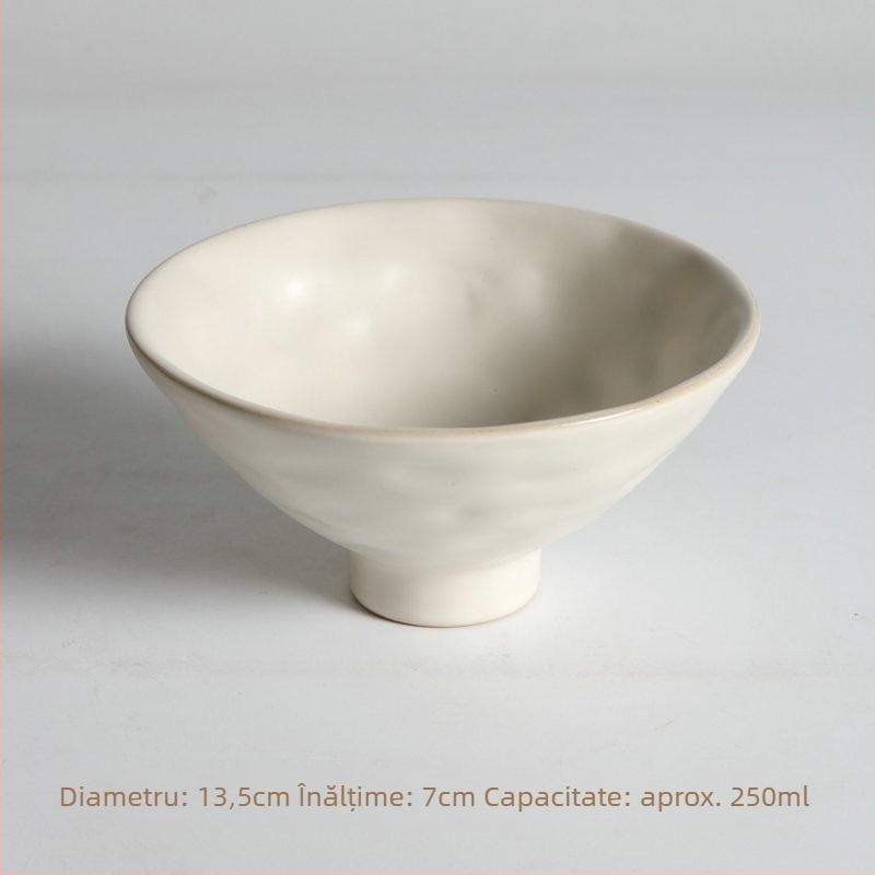 Farfurie ceramice plată, lucrată manual, formă neregulată, stil retro, potrivită pentru cuptor cu microunde