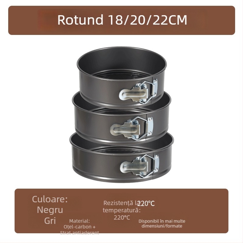 Formă de tort, rotundă, model fagure de miere, antiaderentă, oțel carbon, cu fund detașabil