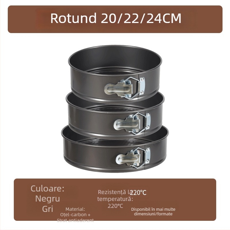Formă de tort, rotundă, model fagure de miere, antiaderentă, oțel carbon, cu fund detașabil