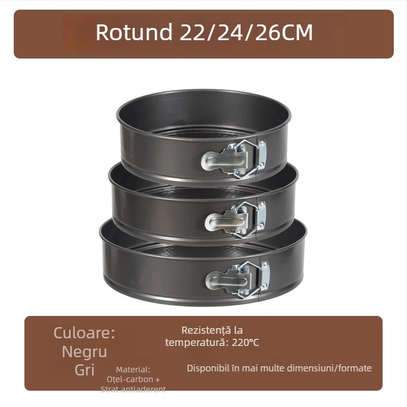 Formă de tort, rotundă, model fagure de miere, antiaderentă, oțel carbon, cu fund detașabil