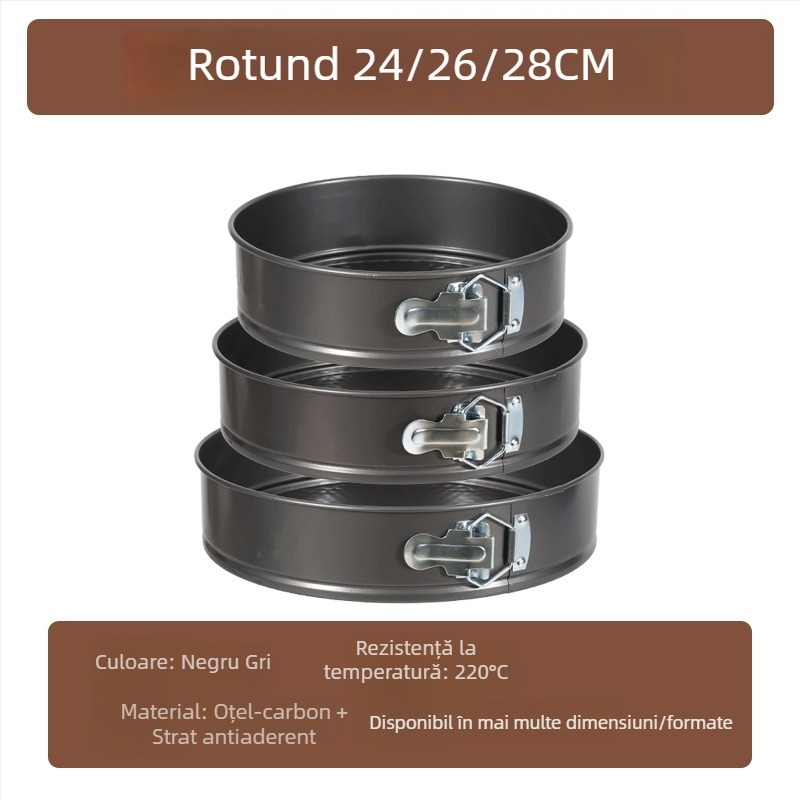 Formă de tort, rotundă, model fagure de miere, antiaderentă, oțel carbon, cu fund detașabil