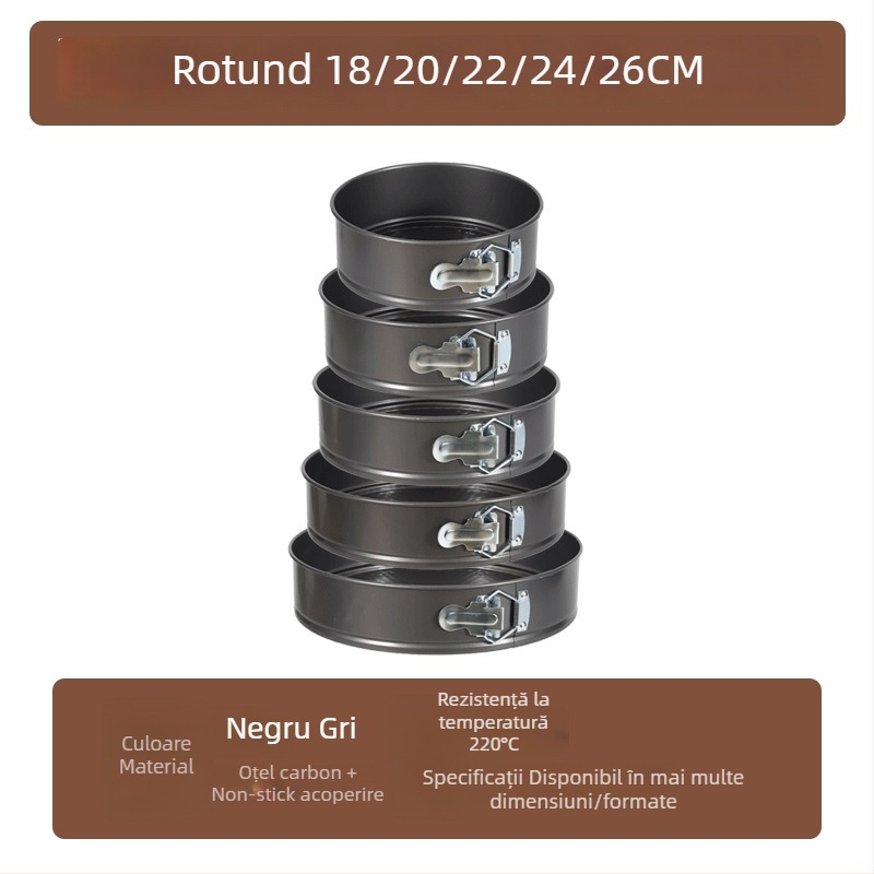 Formă de tort, rotundă, model fagure de miere, antiaderentă, oțel carbon, cu fund detașabil