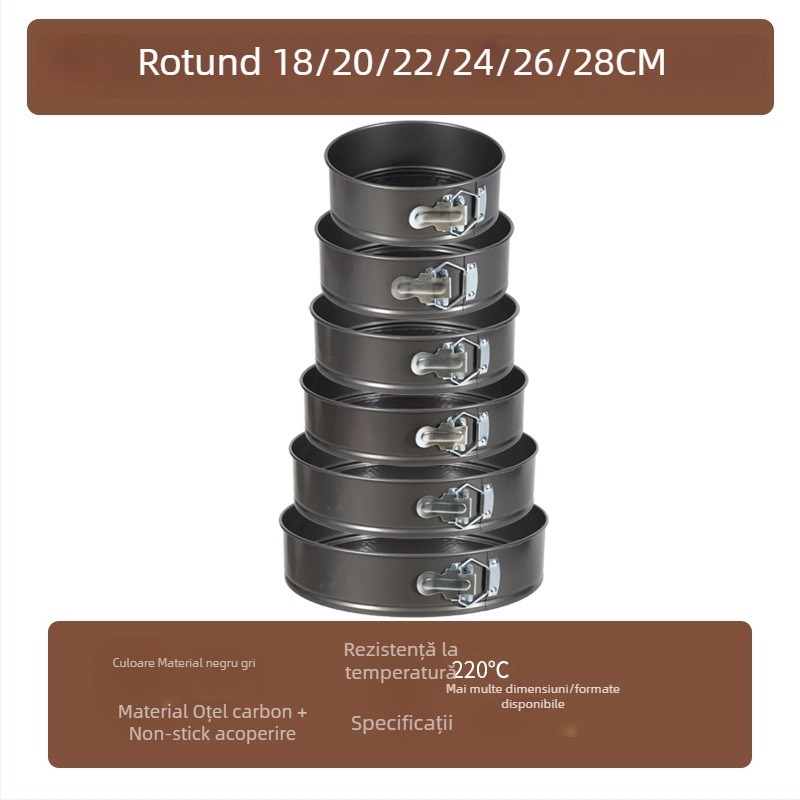 Formă de tort, rotundă, model fagure de miere, antiaderentă, oțel carbon, cu fund detașabil