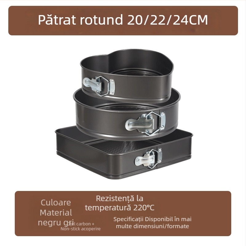 Formă de tort, rotundă, model fagure de miere, antiaderentă, oțel carbon, cu fund detașabil