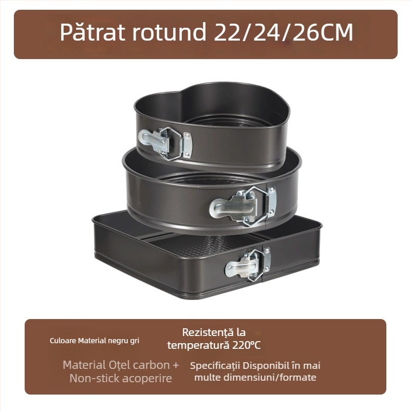 Formă de tort, rotundă, model fagure de miere, antiaderentă, oțel carbon, cu fund detașabil