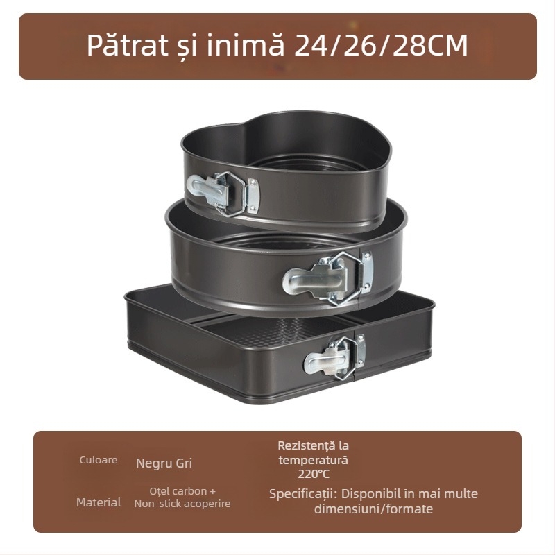 Formă de tort, rotundă, model fagure de miere, antiaderentă, oțel carbon, cu fund detașabil