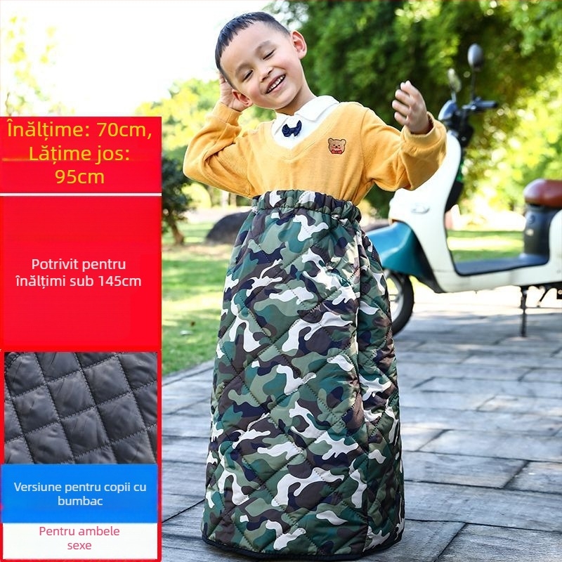 Leg Warmer pentru femei pentru bicicletă electrică, protecție împotriva vântului, impermeabil, căptușit cu fleece, cu fustă pentru toamnă–iarnă