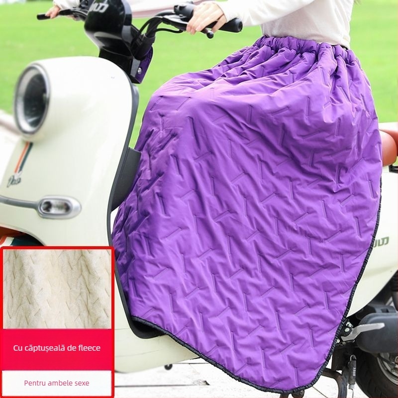 Leg Warmer pentru femei pentru bicicletă electrică, protecție împotriva vântului, impermeabil, căptușit cu fleece, cu fustă pentru toamnă–iarnă