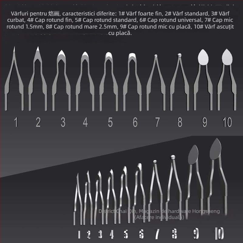 Vârf profesional pentru pyrogravură – vârf electric încălzit pentru gravură