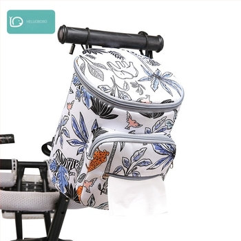 Geantă pentru cărucior cu capacitate mare, impermeabilă Oxford, model cu animale, compatibilă cu cărucior, organizator multifuncțional