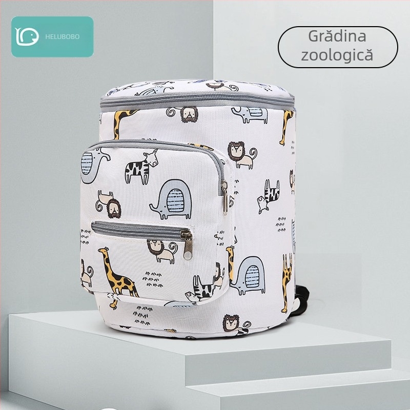 Geantă pentru cărucior cu capacitate mare, impermeabilă Oxford, model cu animale, compatibilă cu cărucior, organizator multifuncțional