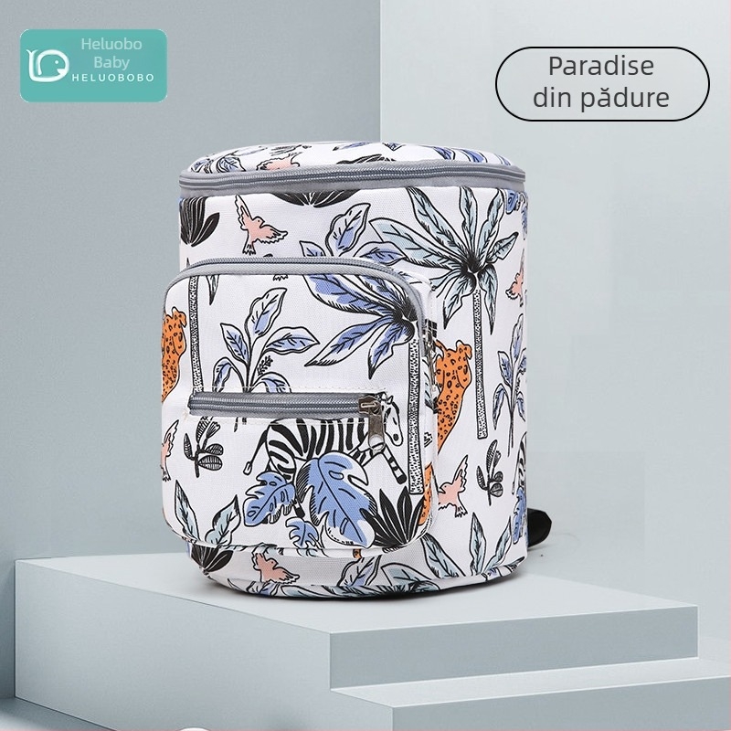 Geantă pentru cărucior cu capacitate mare, impermeabilă Oxford, model cu animale, compatibilă cu cărucior, organizator multifuncțional