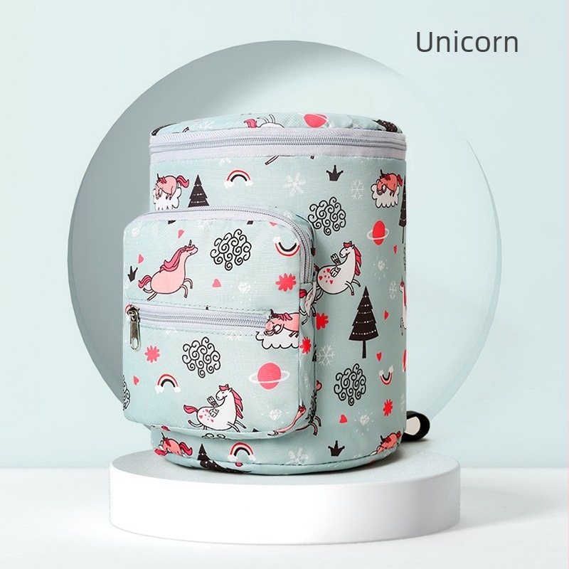 Geantă pentru cărucior cu capacitate mare, impermeabilă Oxford, model cu animale, compatibilă cu cărucior, organizator multifuncțional