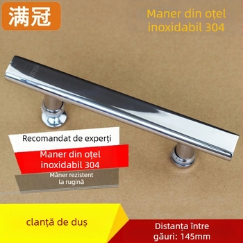 Mâner pentru ușa de duș - din oțel inoxidabil, în formă de L și în formă de șapte, pentru uși din sticlă, clasa 304