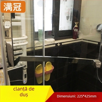 Mâner pentru ușa de duș - din oțel inoxidabil, în formă de L și în formă de șapte, pentru uși din sticlă, clasa 304