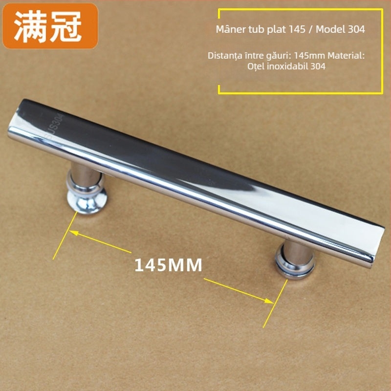 Mâner pentru ușa de duș - din oțel inoxidabil, în formă de L și în formă de șapte, pentru uși din sticlă, clasa 304