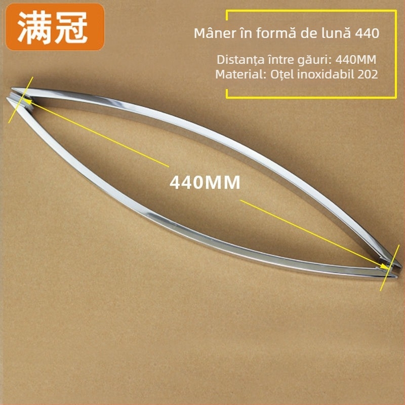 Mâner pentru ușa de duș - din oțel inoxidabil, în formă de L și în formă de șapte, pentru uși din sticlă, clasa 304