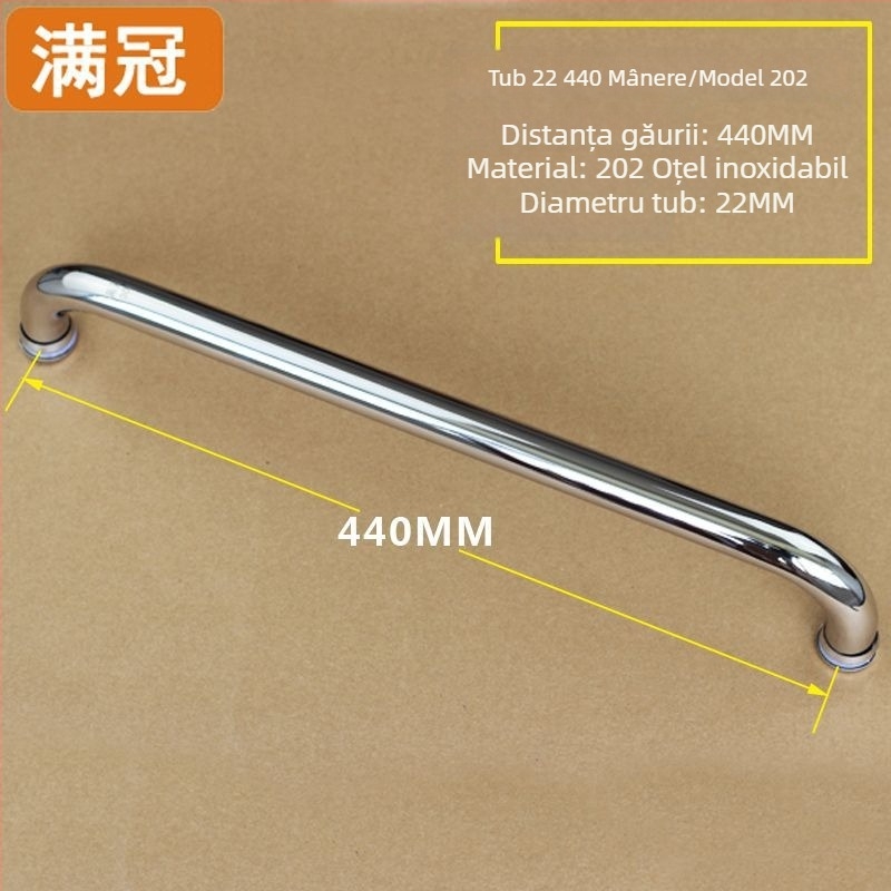 Mâner pentru ușa de duș - din oțel inoxidabil, în formă de L și în formă de șapte, pentru uși din sticlă, clasa 304