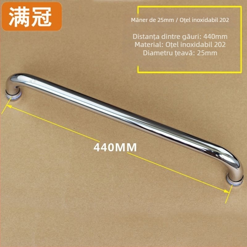 Mâner pentru ușa de duș - din oțel inoxidabil, în formă de L și în formă de șapte, pentru uși din sticlă, clasa 304