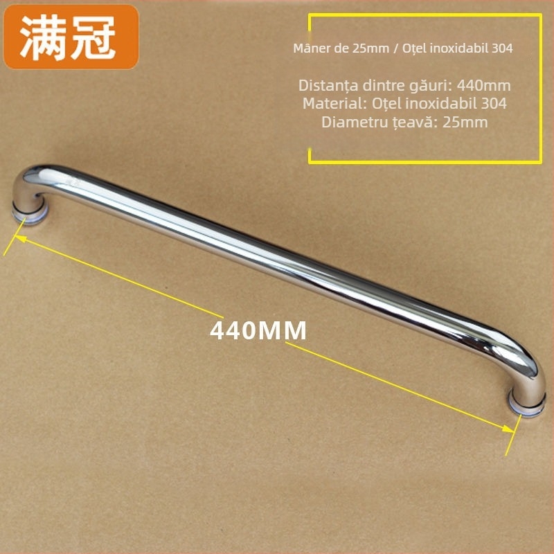 Mâner pentru ușa de duș - din oțel inoxidabil, în formă de L și în formă de șapte, pentru uși din sticlă, clasa 304