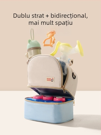 Geantă pentru lapte matern cu răcire pentru muncă, geantă izolată portabilă, geantă multifuncțională mamă-copil, geantă ușoară de umăr, exterior: Oxford, căptușeală: poliester, iarna 2024