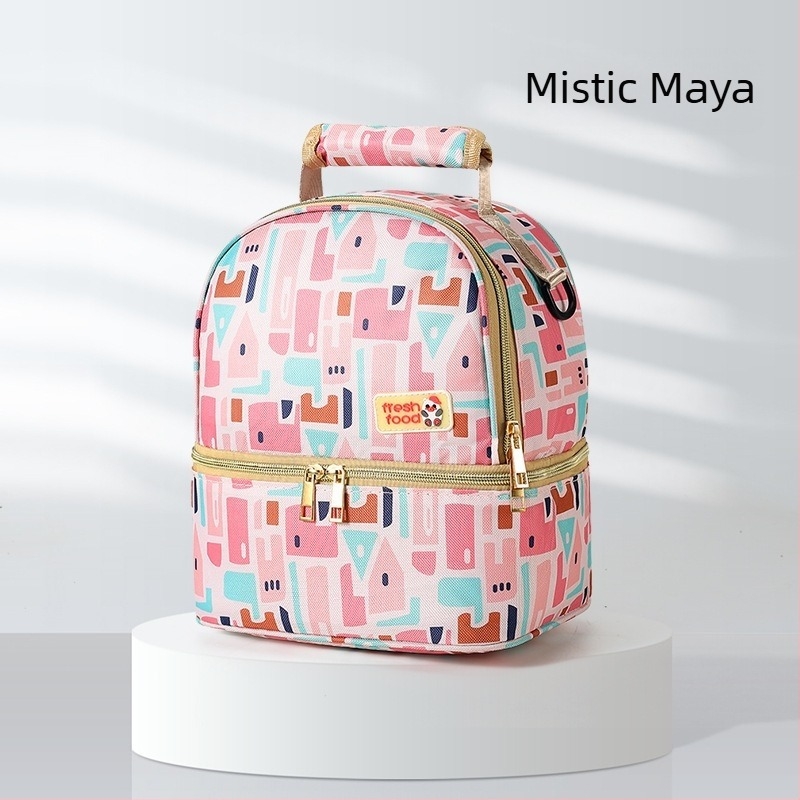 Geantă pentru lapte matern cu răcire pentru muncă, geantă izolată portabilă, geantă multifuncțională mamă-copil, geantă ușoară de umăr, exterior: Oxford, căptușeală: poliester, iarna 2024