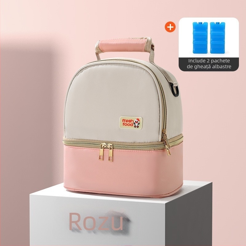 Geantă pentru lapte matern cu răcire pentru muncă, geantă izolată portabilă, geantă multifuncțională mamă-copil, geantă ușoară de umăr, exterior: Oxford, căptușeală: poliester, iarna 2024