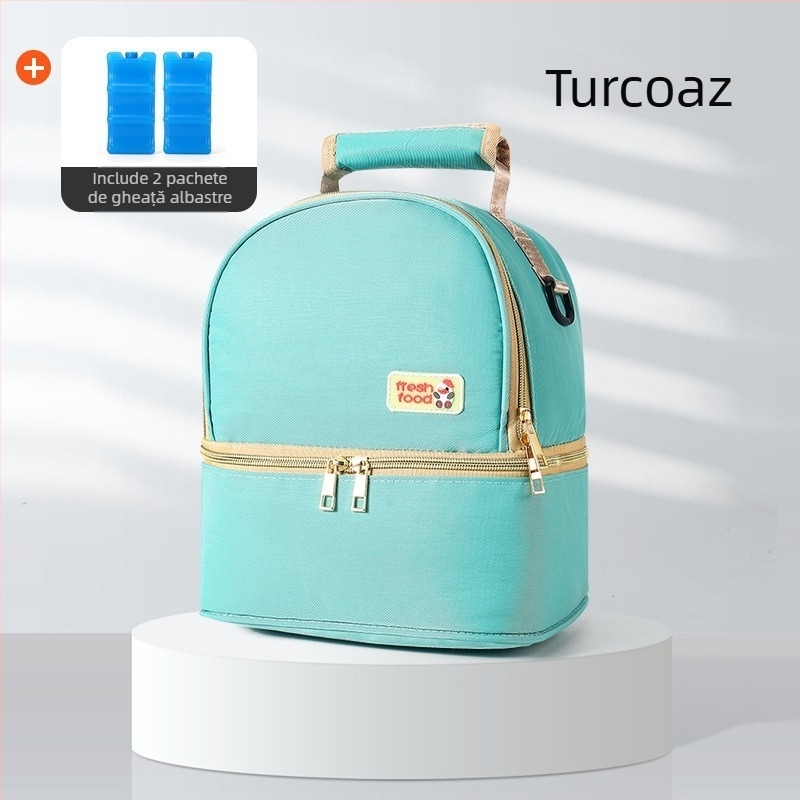 Geantă pentru lapte matern cu răcire pentru muncă, geantă izolată portabilă, geantă multifuncțională mamă-copil, geantă ușoară de umăr, exterior: Oxford, căptușeală: poliester, iarna 2024