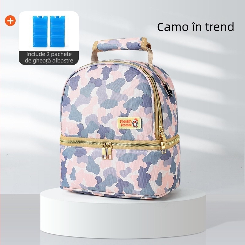 Geantă pentru lapte matern cu răcire pentru muncă, geantă izolată portabilă, geantă multifuncțională mamă-copil, geantă ușoară de umăr, exterior: Oxford, căptușeală: poliester, iarna 2024