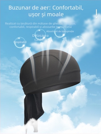 Pălărie-bandana pentru ciclism, uscare rapidă, poliester, unisex pentru adulți, căptușeală pentru cască