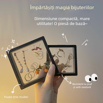 Cutie de bijuterii din hârtie — suport de afișare pentru bijuterii, protecție împotriva prafului, stil pastoral, organizator pentru bijuterii
