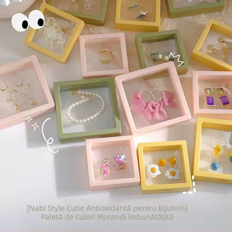 Cutie de bijuterii din hârtie — suport de afișare pentru bijuterii, protecție împotriva prafului, stil pastoral, organizator pentru bijuterii