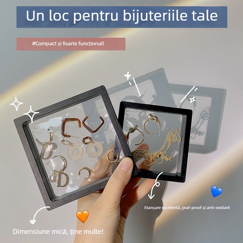 Cutie de bijuterii din hârtie — suport de afișare pentru bijuterii, protecție împotriva prafului, stil pastoral, organizator pentru bijuterii