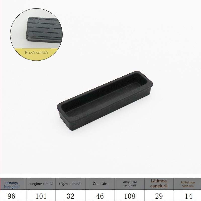 Mâner ascuns pentru ușile glisante - mâner extins ascuns, din aliaj de aluminiu, placare electrolitică, stil minimalist modern