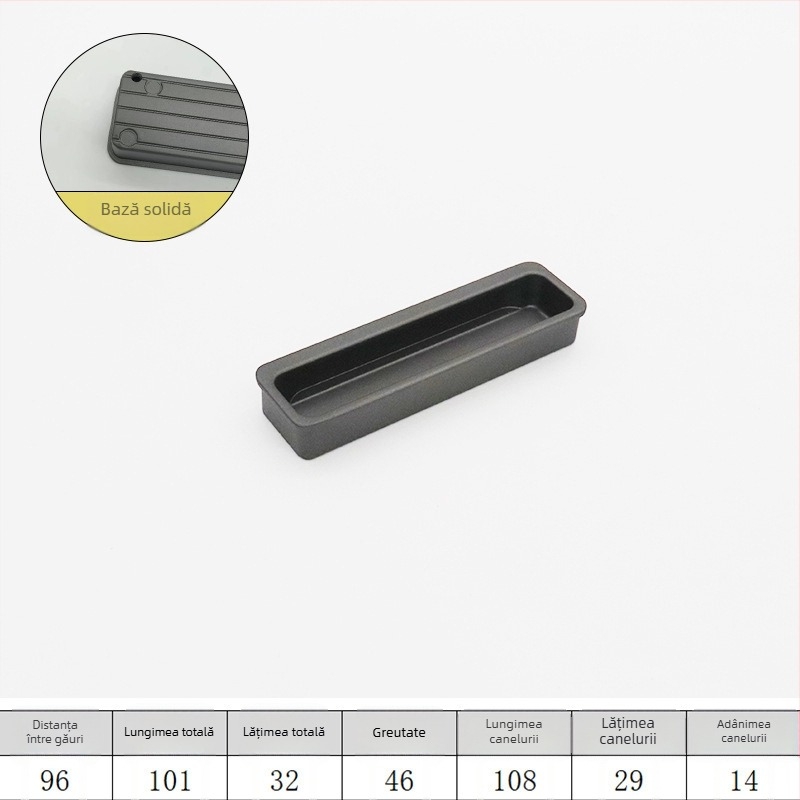 Mâner ascuns pentru ușile glisante - mâner extins ascuns, din aliaj de aluminiu, placare electrolitică, stil minimalist modern